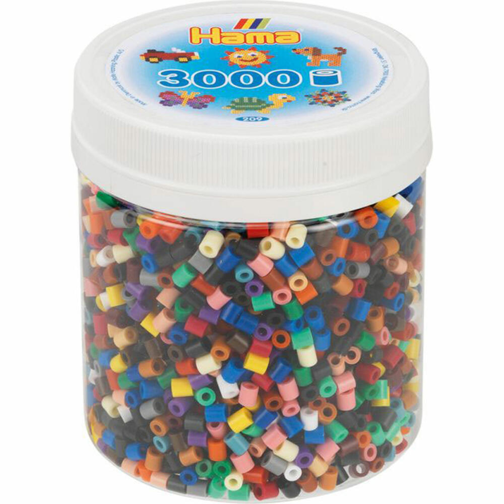 Hama Iron-On Beads Tin Solid Mix 3,000 Beads