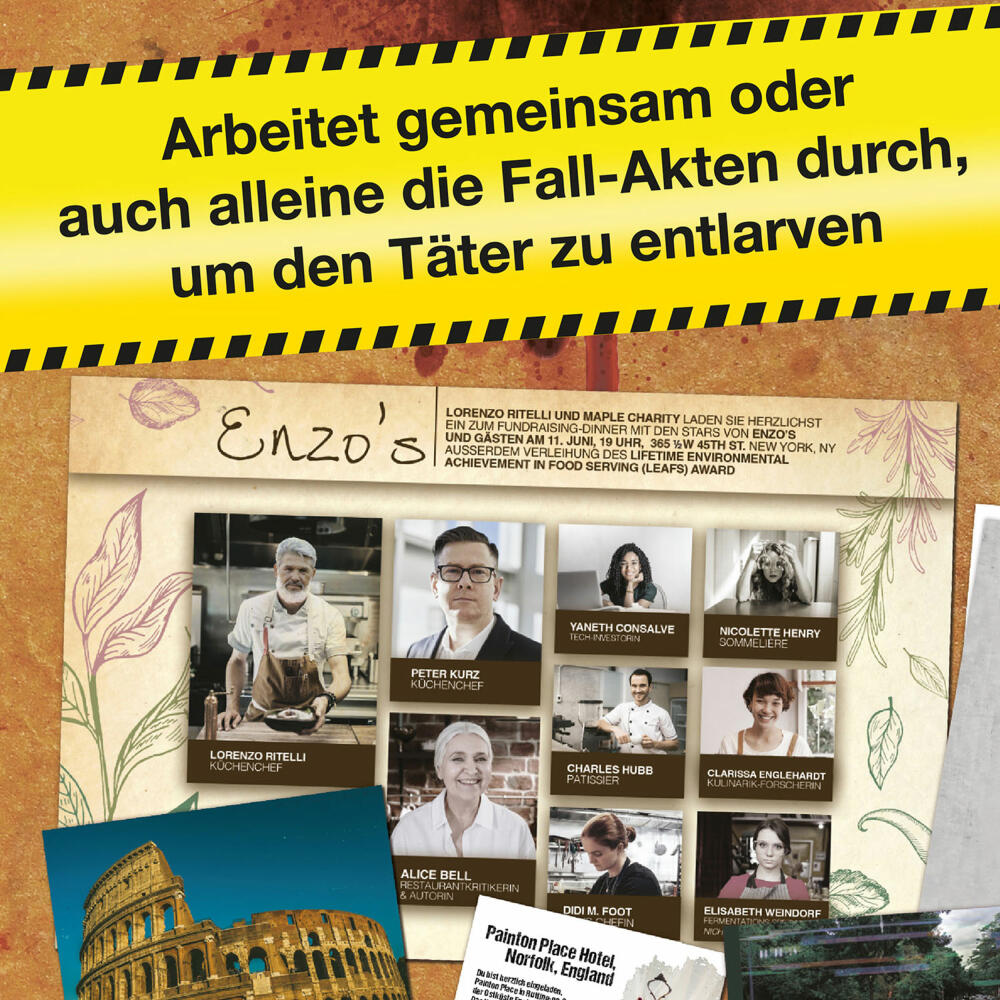 KOSMOS Murder Mystery Case File - Murder à la carte, board game, crime game, puzzle game, crime game, 683276