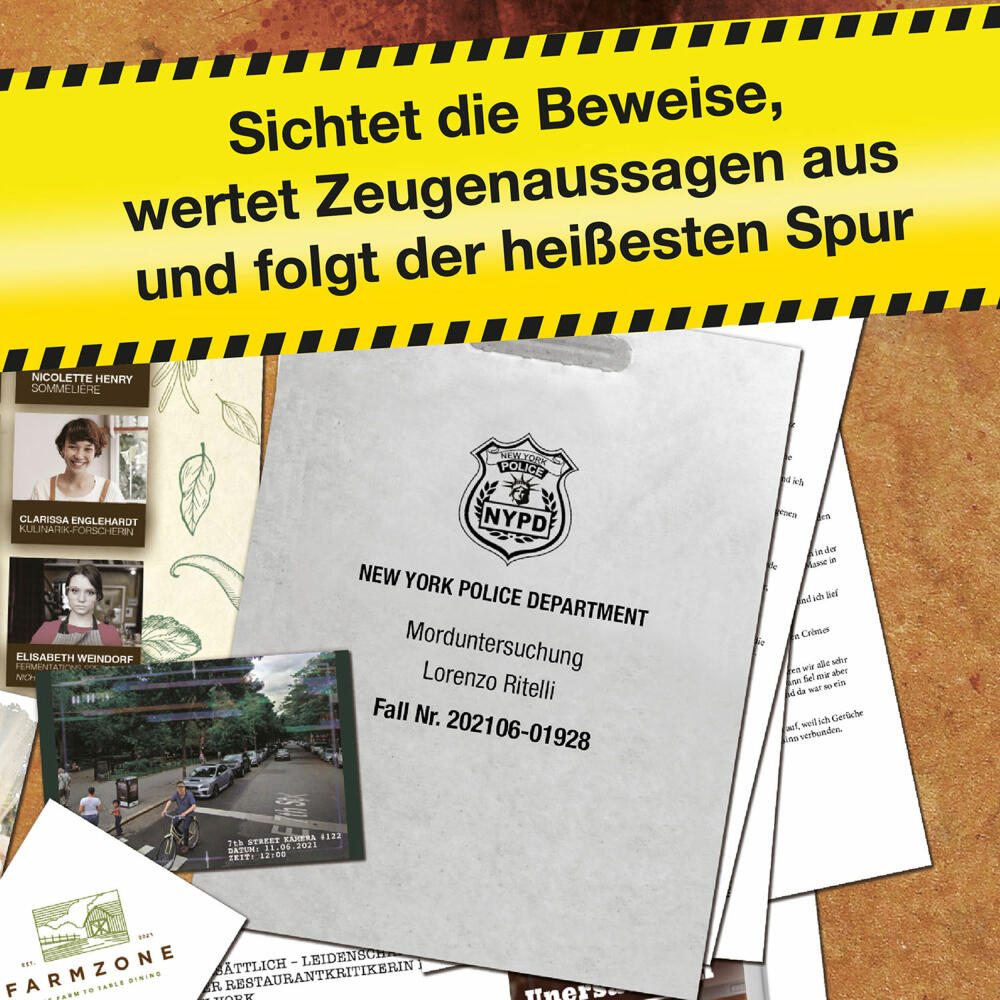 KOSMOS Murder Mystery Case File - Murder à la carte, board game, crime game, puzzle game, crime game, 683276