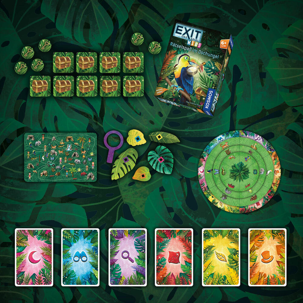 KOSMOS EXIT - The Game Kids: Puzzle Fun in the Jungle, Family Game, Puzzle Game, Escape Room Game, Children, 683375