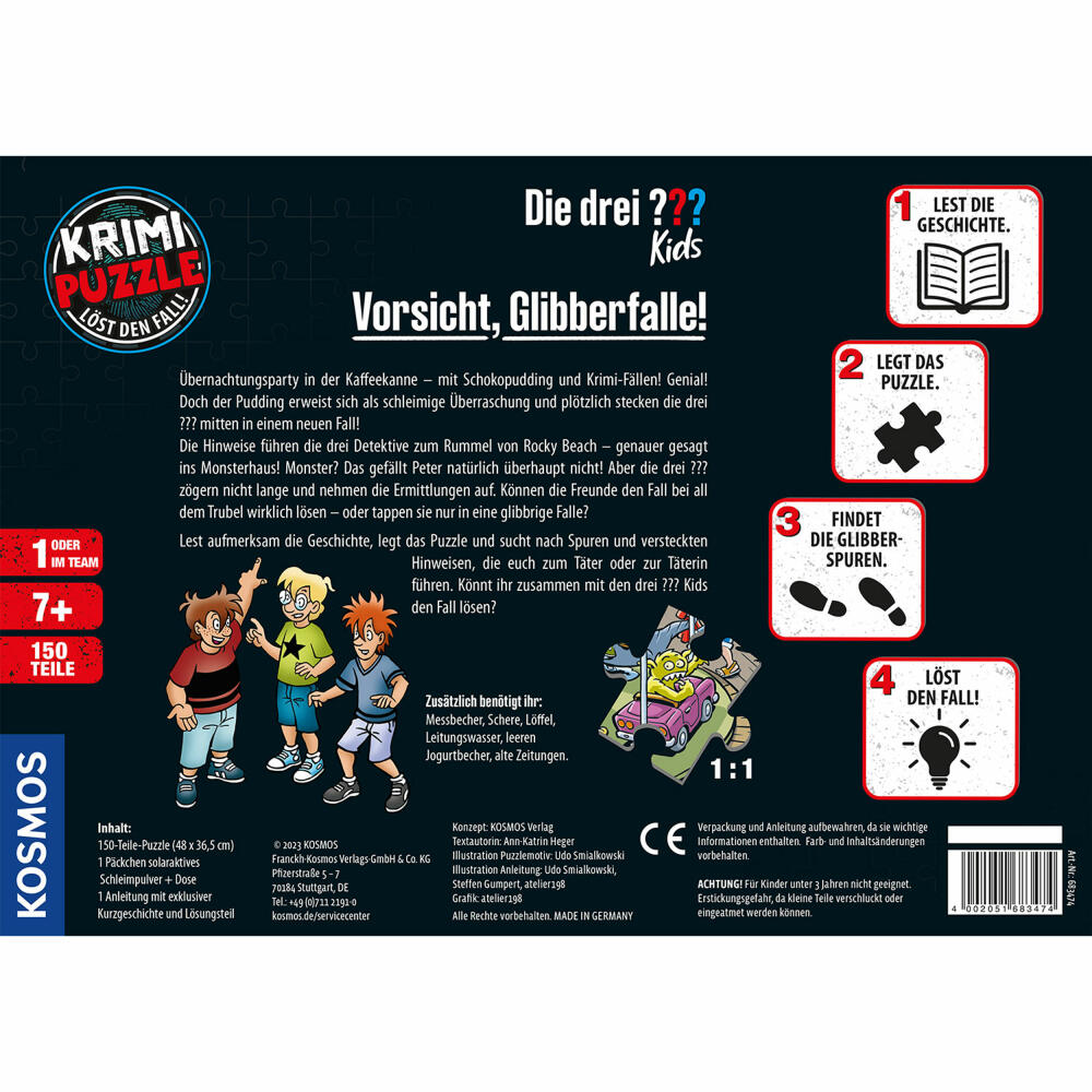 KOSMOS Crime Puzzle The Three ??? Kids Beware, Slime Trap!, Crime Puzzle, Story Puzzle, Short Story, Riddle, Game, Children, 683474