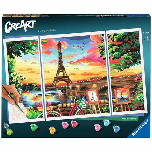 Ravensburger CreArt Paris Reflections, Malen nach Zahlen, Malset, Malvorlage, Triptychon, 20134