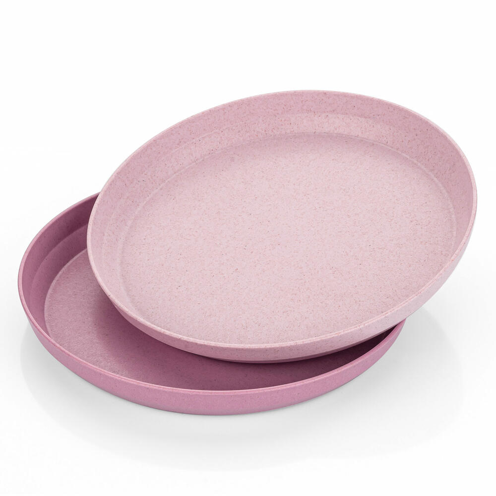reer Growing Teller, 2er Set, Essteller, Kinderteller, Speiseteller, Rosa, Ø 20 cm, 22074