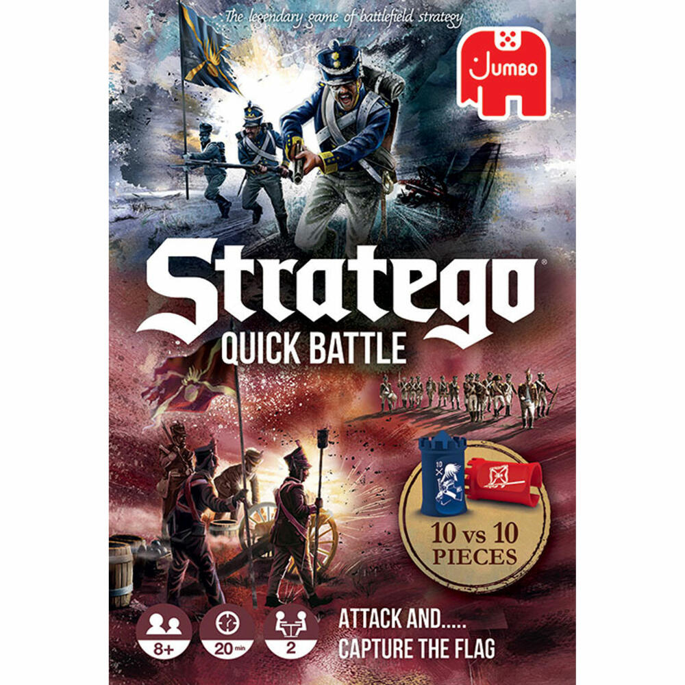 Jumbo Spiele Stratego Quick Battle, Strategiespiel, Reisespiel, Gesellschaftsspiel, Mitbringspiel, 19820