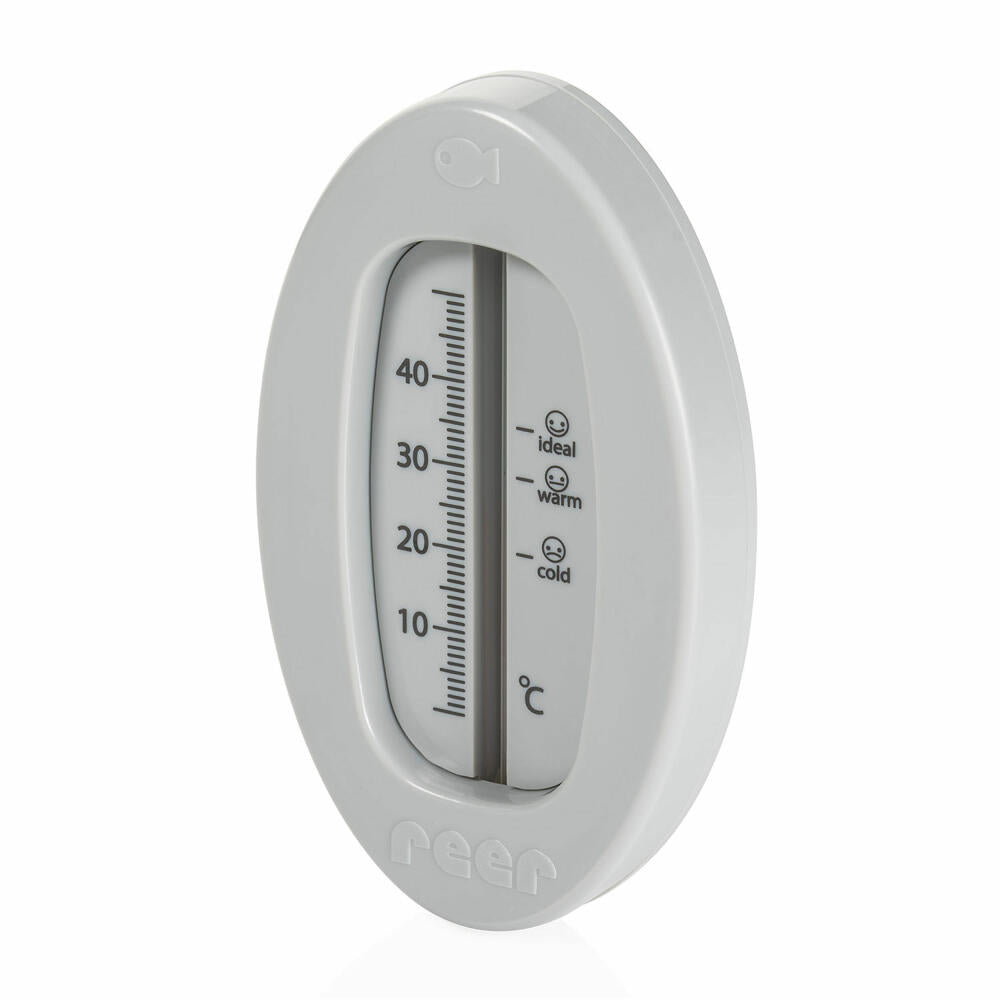 reer Badethermometer Oval, Bade Thermometer, Badewasser Temperaturmesser, Grau, 24112