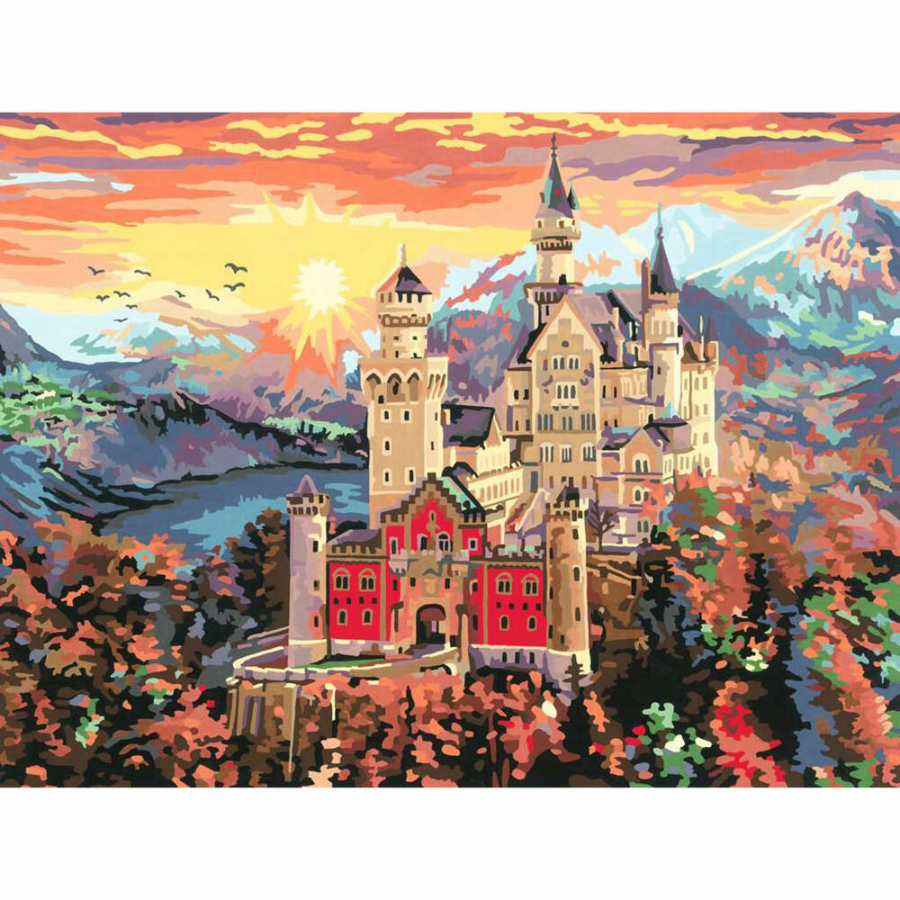 Ravensburger CreArt Fairytale Castle, paint by numbers, painting set, coloring page, painting, 20278