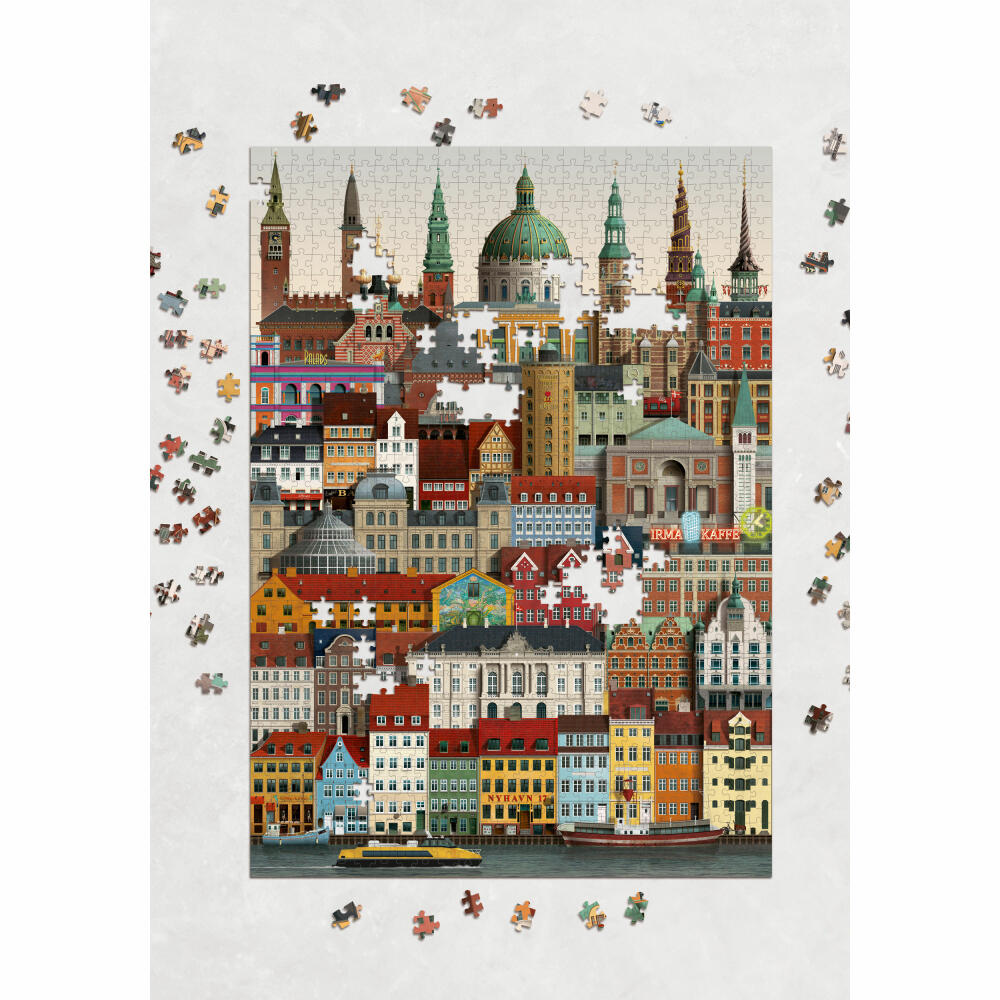 Martin Schwartz Puzzle Copenhagen / København, city puzzle Denmark, 50 x 70 cm, 1000 pieces, MS0601