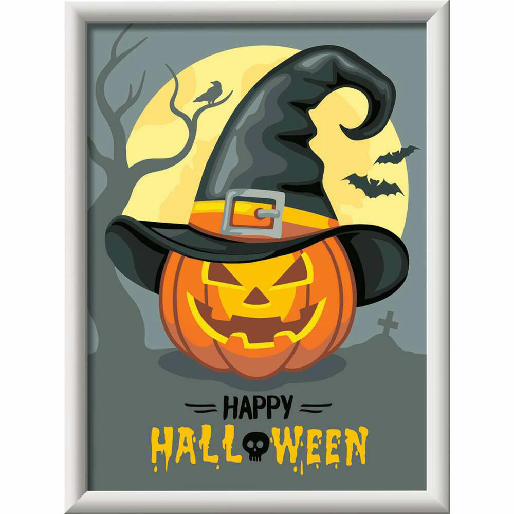 Ravensburger Malen nach Zahlen Happy Halloween, Malset, Malvorlage, Kinder, ab 9 Jahren, 23601