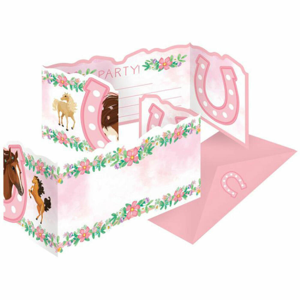 Amscan 8 Invitation Cards & Envelopes Beautiful Horses