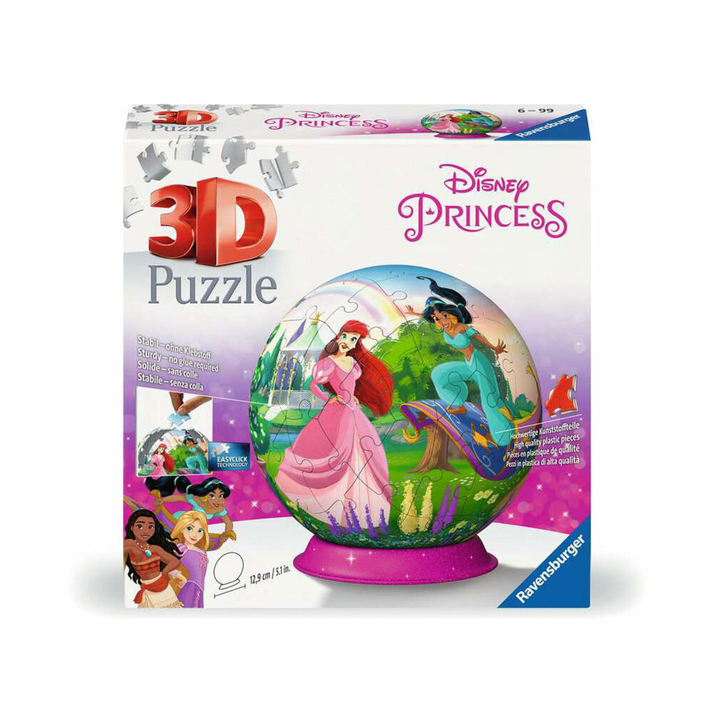 Ravensburger Puzzle Ball Disney Princess, 72 pieces, 3D puzzle, puzzle ball, from 6 years, 11579