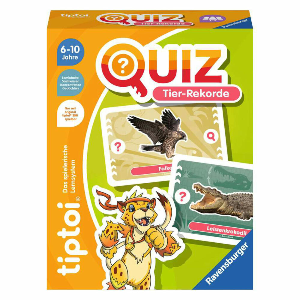 Ravensburger tiptoi Quiz Animal Records, quiz game, knowledge game, from 6 years, 00194