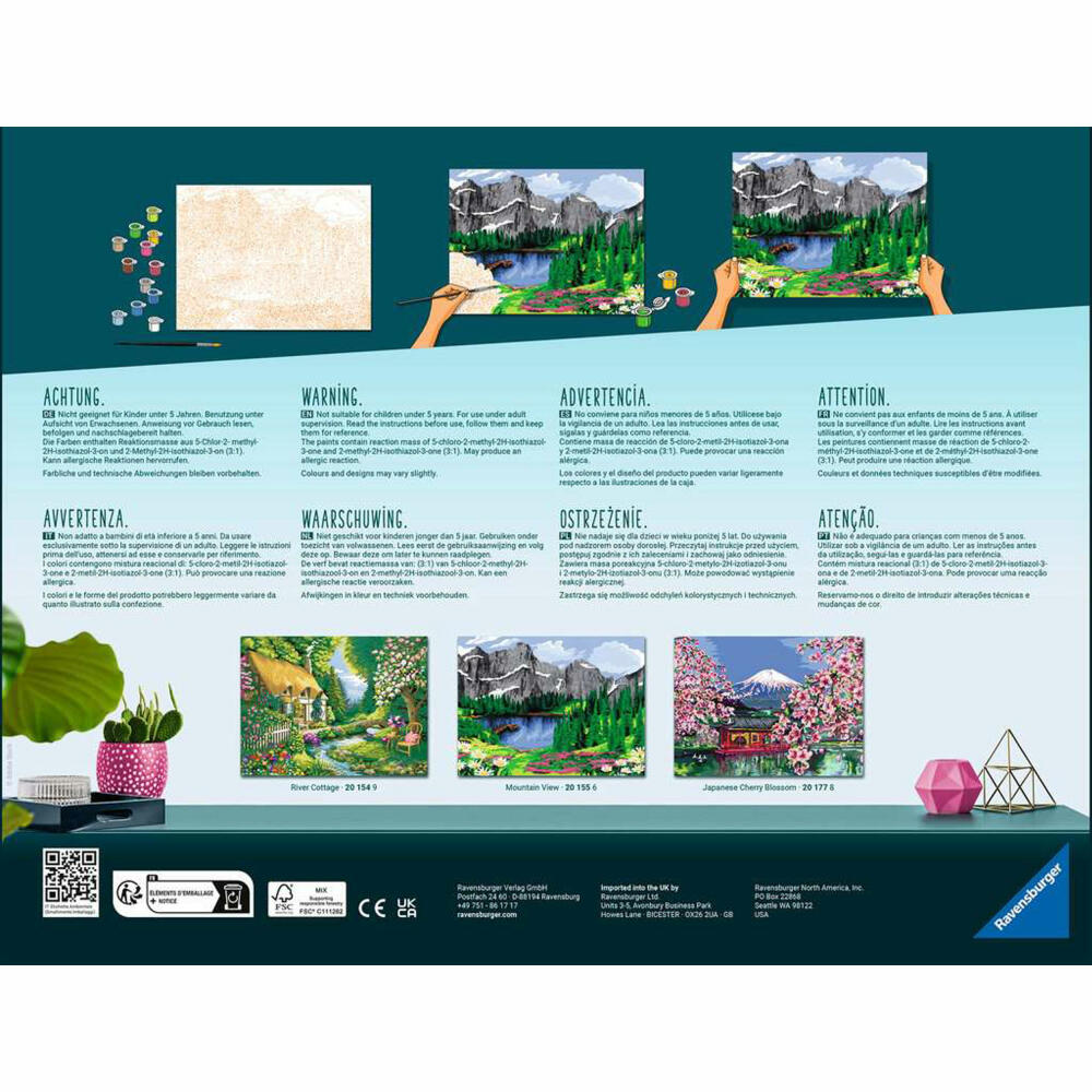 Ravensburger CreArt Japanese Cherry Blossom, Malen nach Zahlen, Malset, Malvorlage, 20177