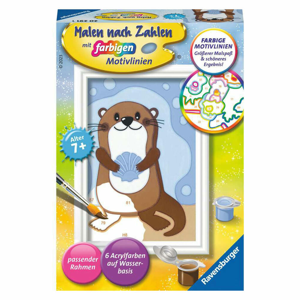 Ravensburger Malen nach Zahlen Fröhlicher Otter, Malvorlage, Malset, Malen, Kinder, 20291