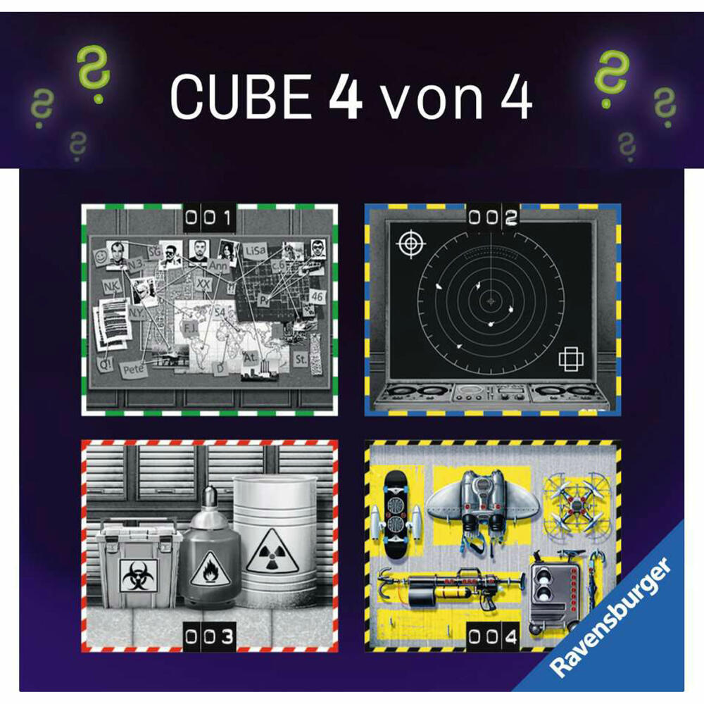 Ravensburger Mystery Cube Das Agentenausrüstungslager, Escape Rätsel, Gesellschaftsspiel, ab 10 Jahren, 20228