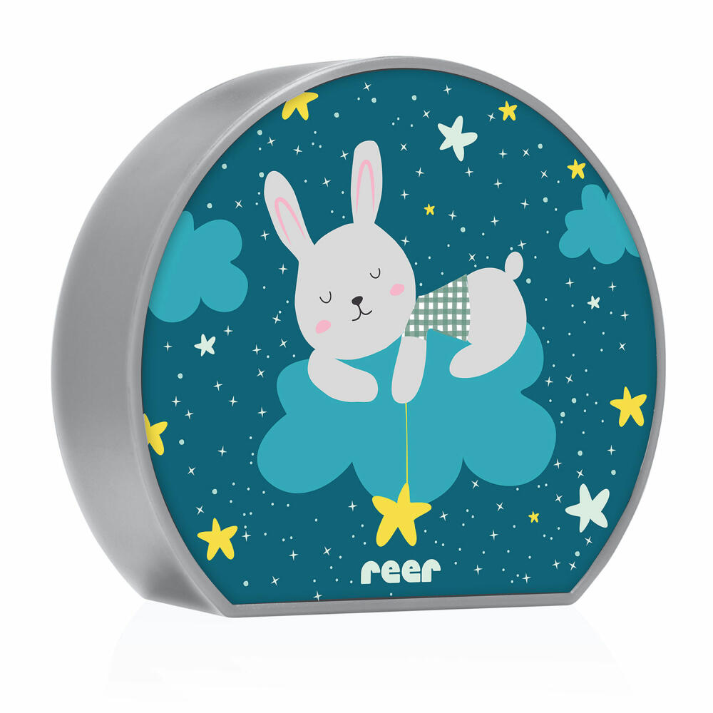 reer MyBabyLight Hase, Beruhigungslicht, Nachtlicht, Schlummerlicht, Pazifikblau, 52371