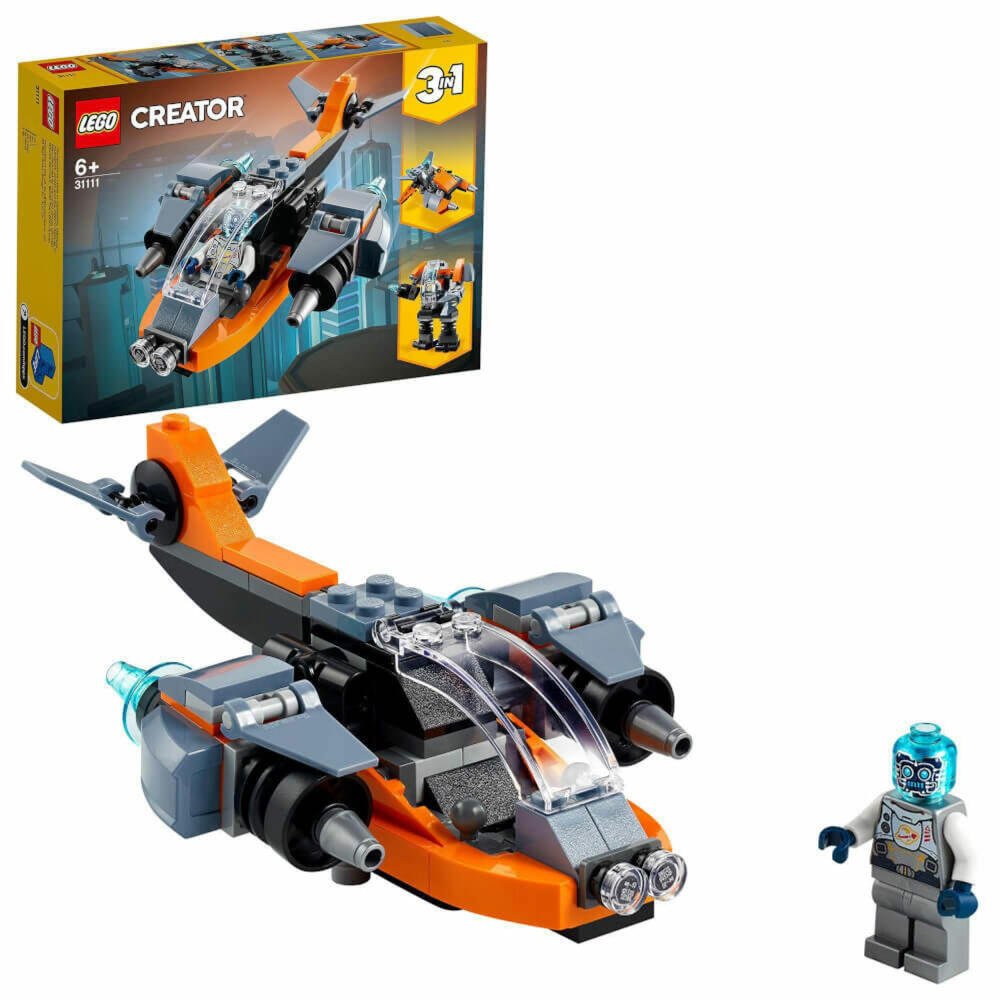 LEGO Creator Cyber Drone, 113 pcs, building set, construction set, building blocks, toy, ages 6 and up, 31111