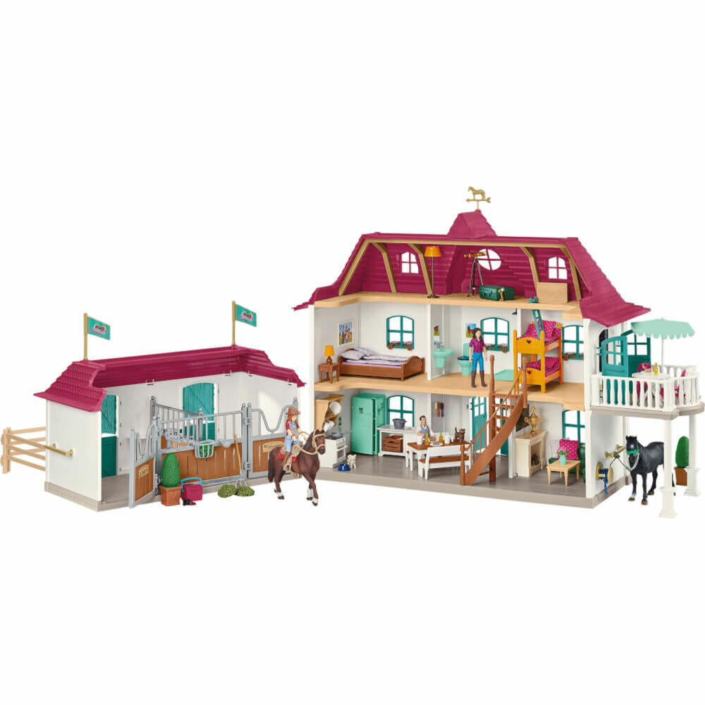 Schleich Horse Club Lakeside Pferdehof, Wohnhaus, Pferdestall, Spielfigur, Pferd, Figur, ab 5 Jahre, 42551