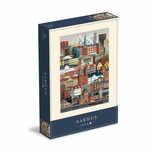 Martin Schwartz Puzzle Aarhus, Städtepuzzle Dänemark, 50 x 70 cm, 1000 Teile, MS0602