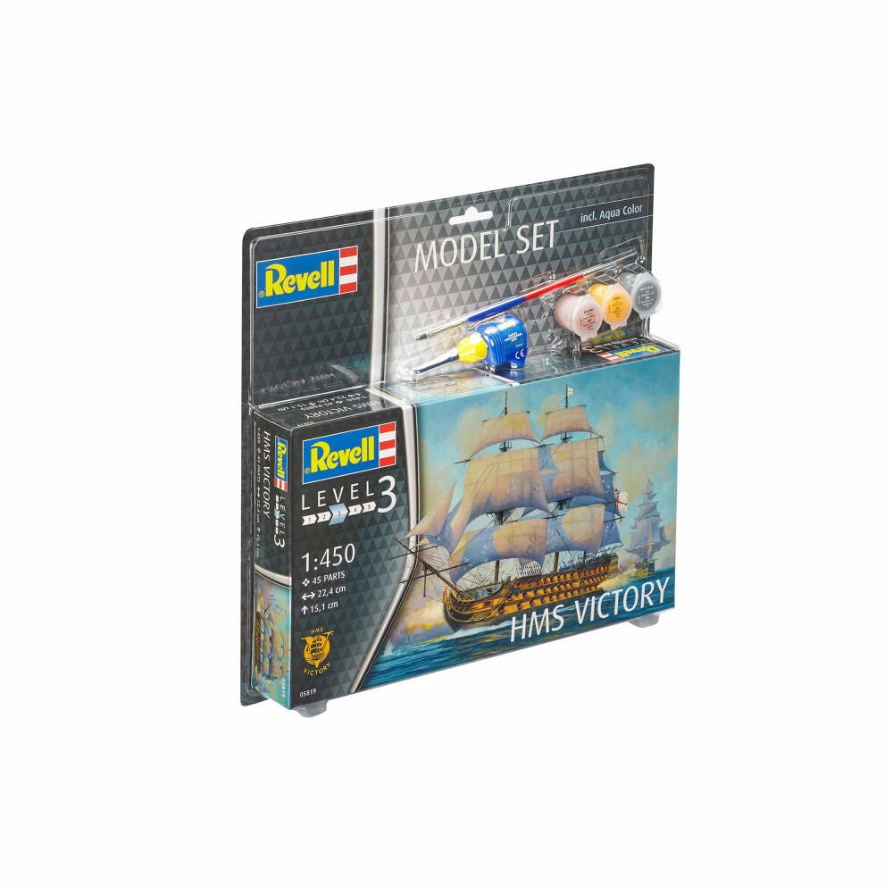 Revell Model Set HMS Victory, Flaggschiff Admiral Nelson, Schiff, Modellbausatz, Modell Bausatz, 45 Teile, ab 10 Jahre, 65819