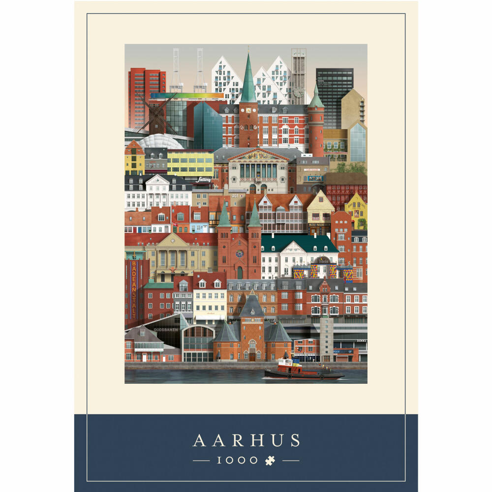 Martin Schwartz Puzzle Aarhus, City Puzzle Denmark, 50 x 70 cm, 1000 pieces, MS0602