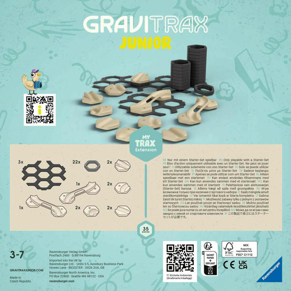 Ravensburger GraviTrax Junior Extension Trax, extension, marble run system, marble run, accessories, 27401