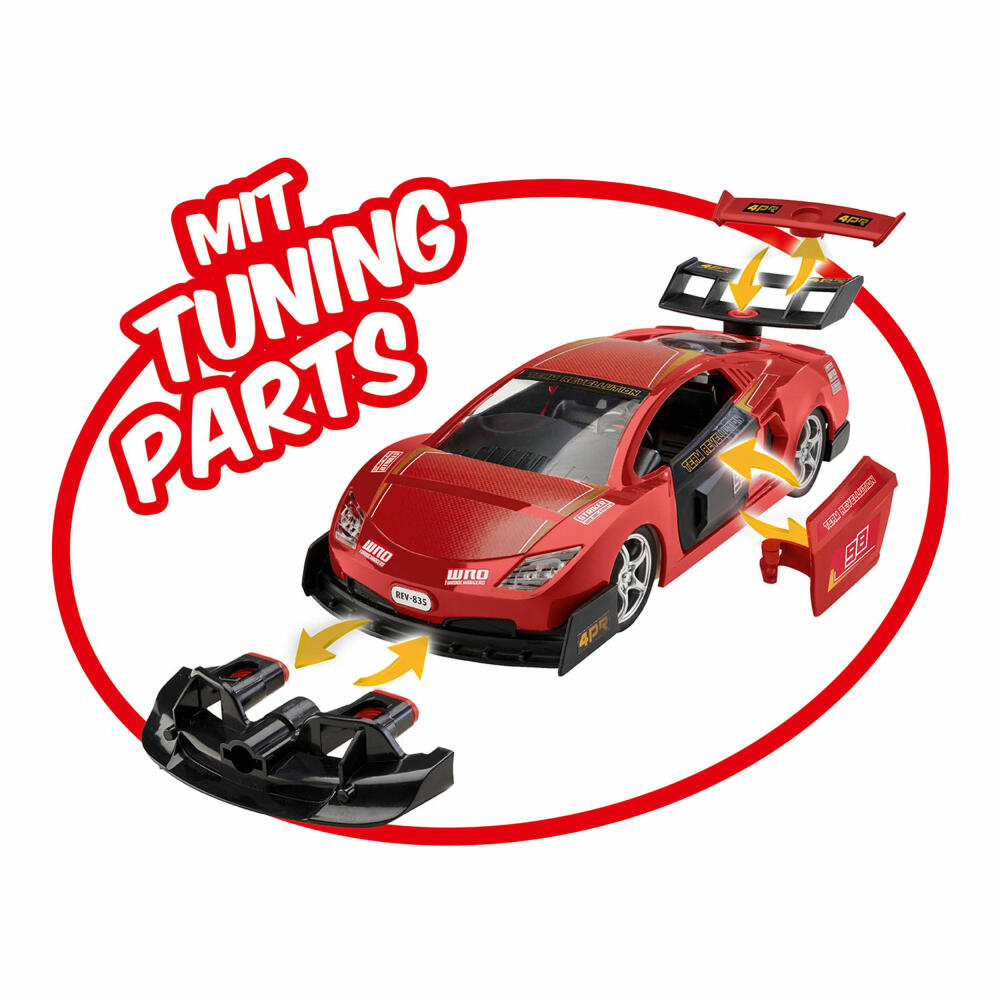 Revell Junior Kit Pull Back Racing Car, Rennauto, Rot, Modellbausatz für Kinder, 38 Teile, ab 4 Jahren, 00835