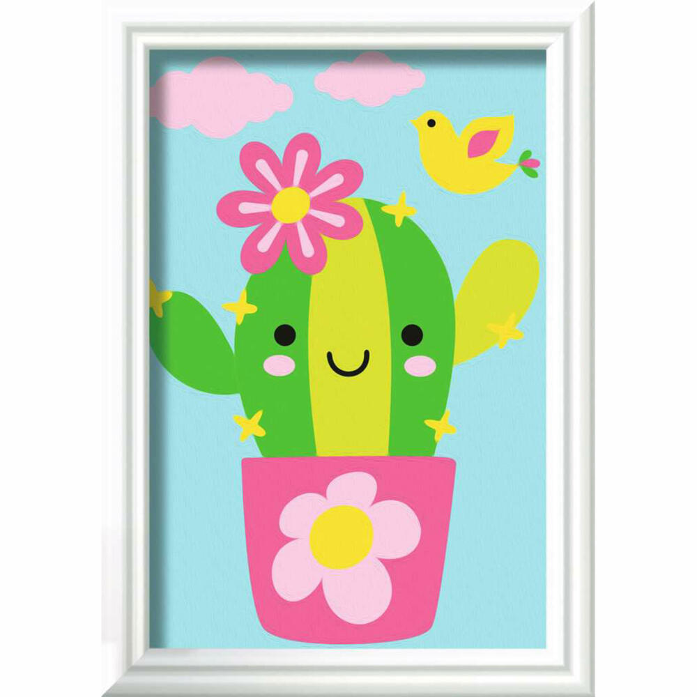 Ravensburger Paint by Numbers Small Cactus, Painting Set, Coloring Page, Children, from 7 years, 23634