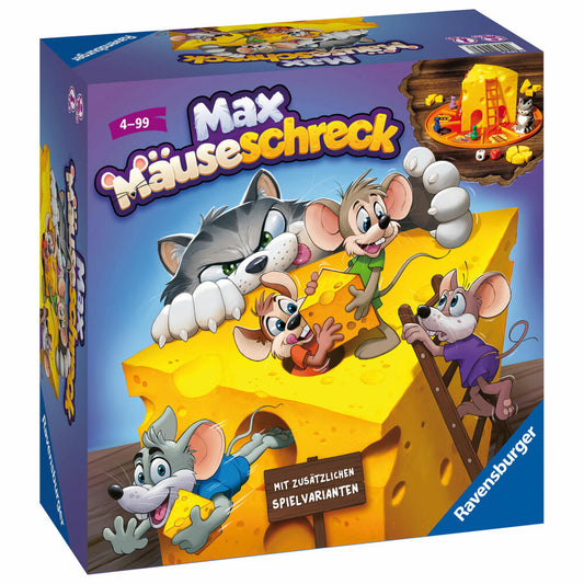 Ravensburger Max Mäuseschreck, Kinderspiel, Würfelspiel, Laufspiel, Kinder Spiel, 24562