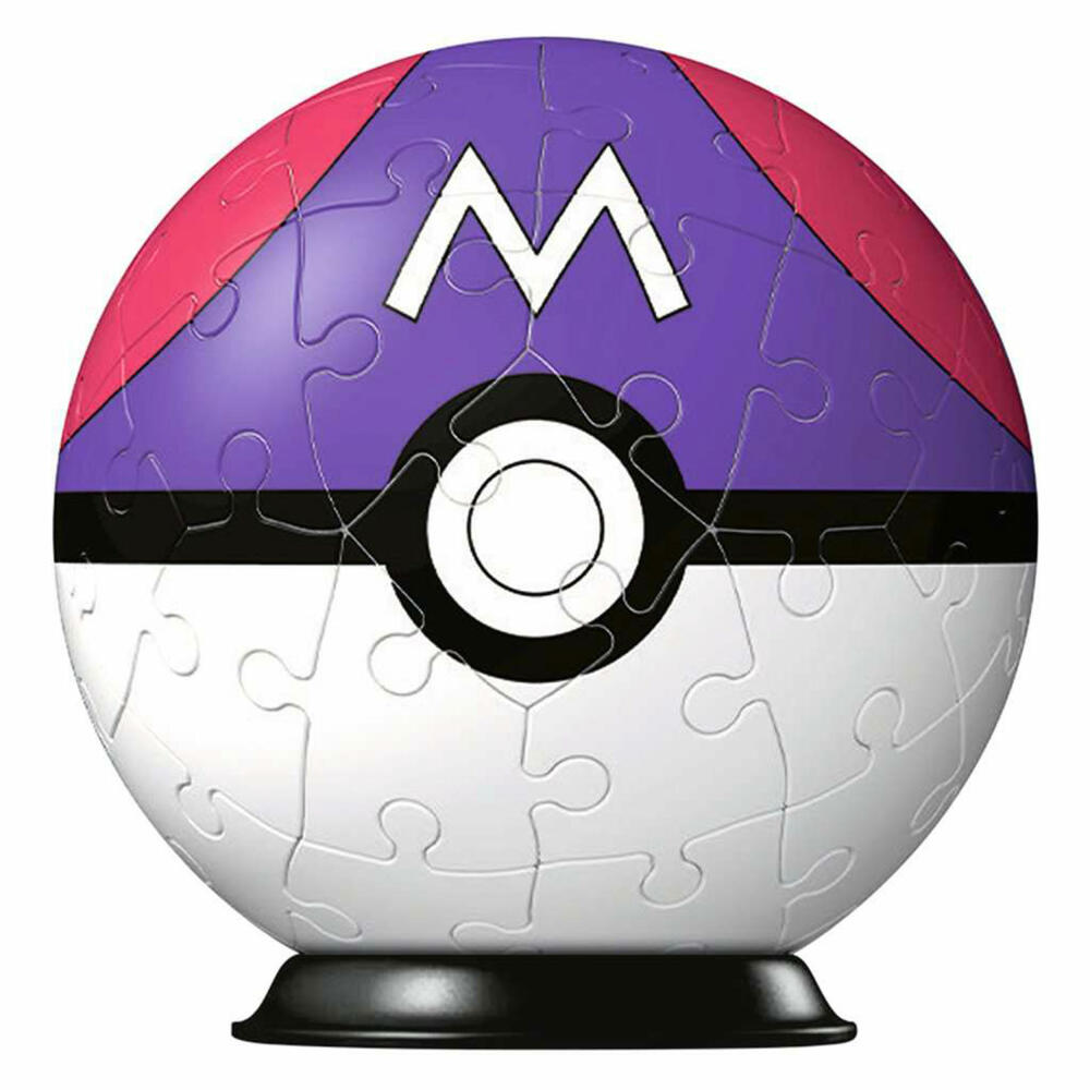 Ravensburger 3D Puzzle Ball Pokémon Master Ball, Puzzle Ball, Puzzles, 54 Pieces, from 6 Years, 11564