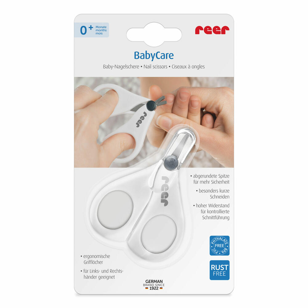reer BabyCare Baby-Nagelschere, Nagelpflege, Nagel Schere, Baby, Maniküre, Pediküre, 81060