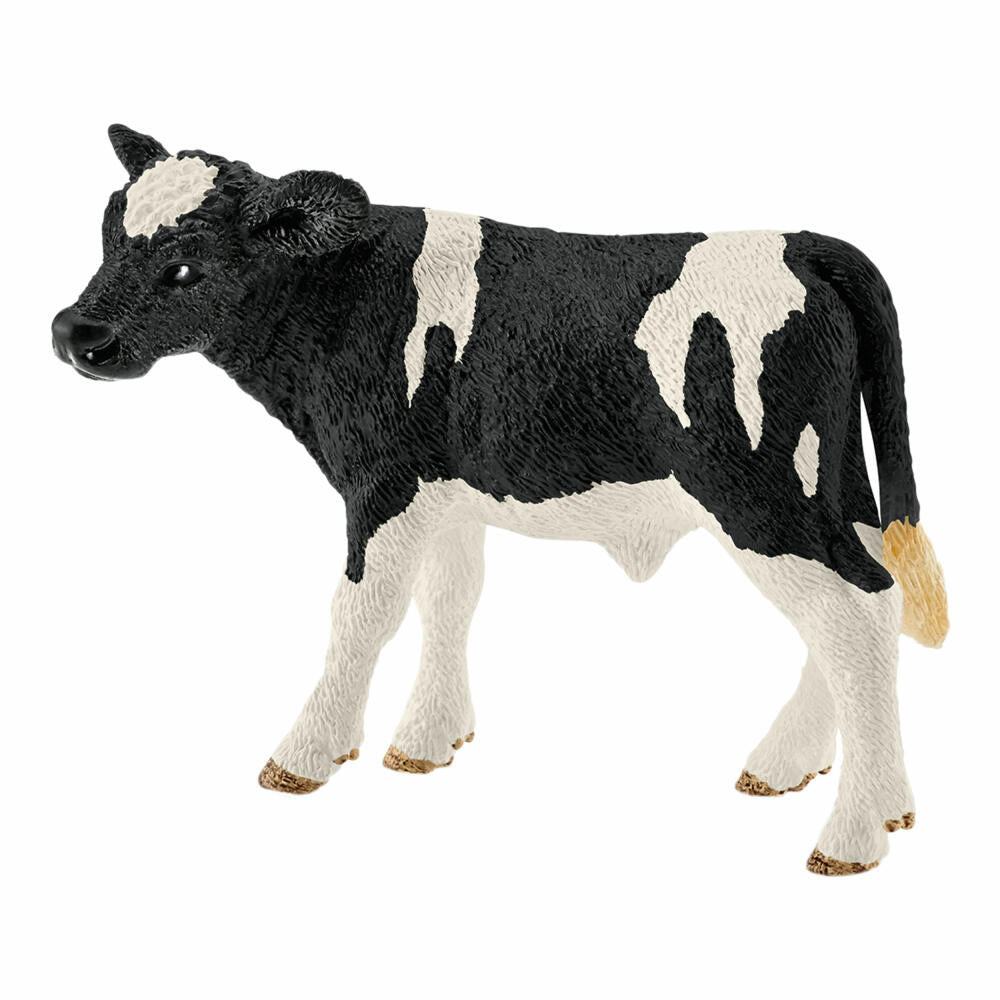 Schleich Farm Life Kalb Schwarzbunt, Rind, Kuh, Bauernhof, Spielfigur, 5 cm, 13798