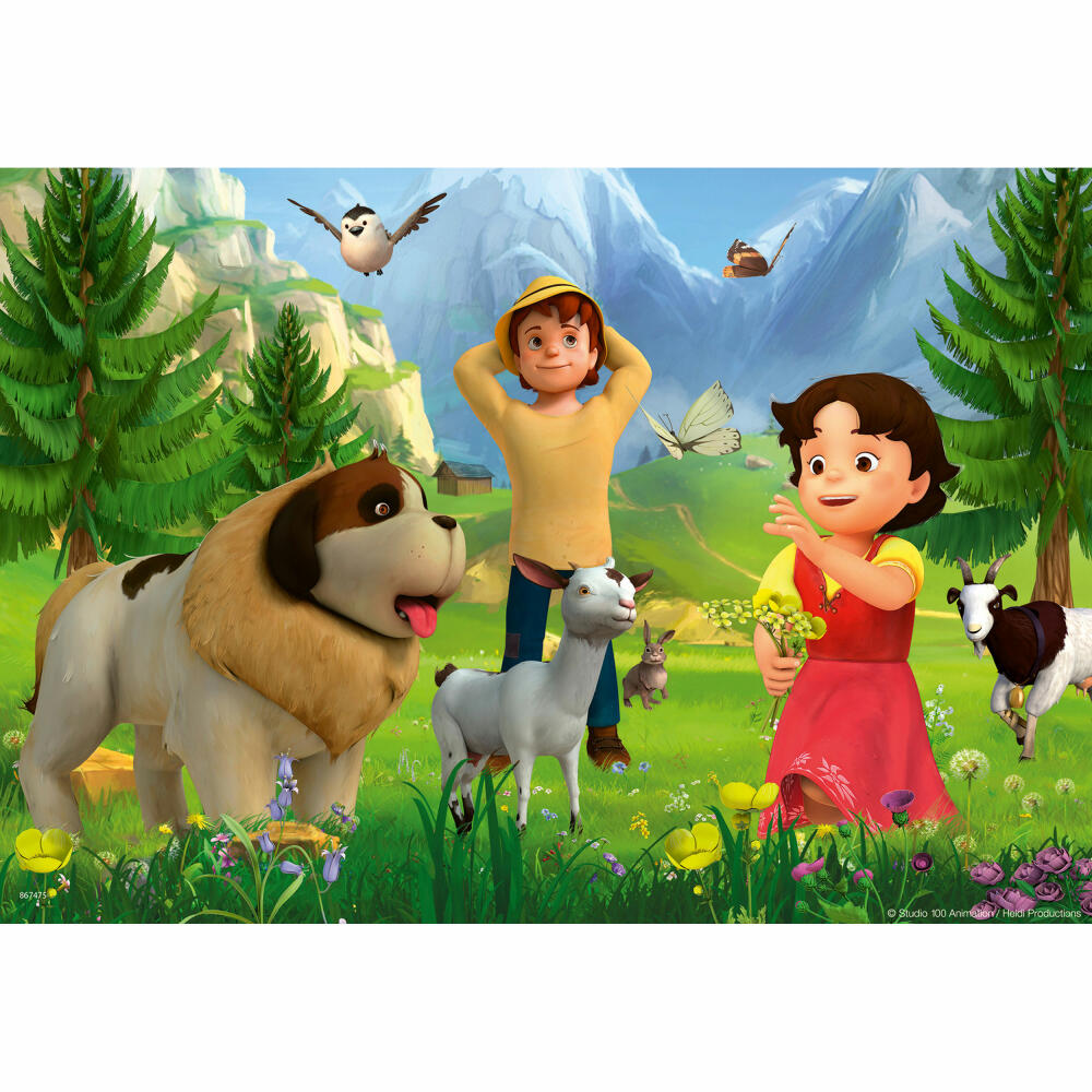 Ravensburger Puzzle Heidi Spending time together in the mountains, children's puzzle, laying game, children's game, 2 x 12 pieces, 05143