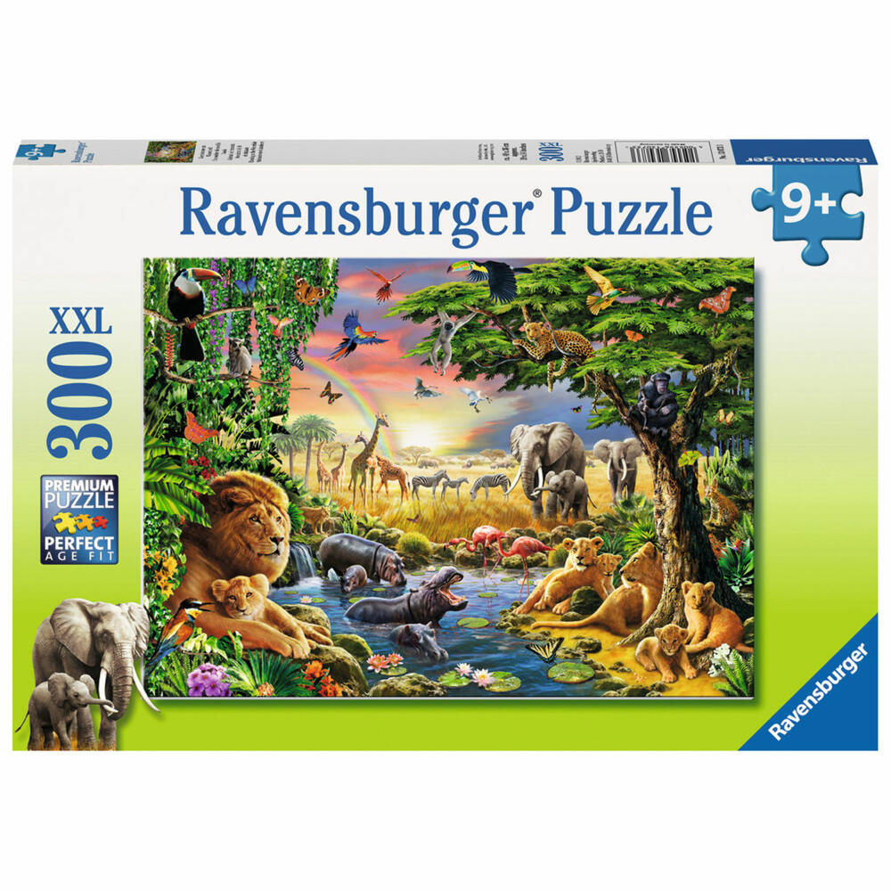 Ravensburger Puzzle Evening Sun at the Waterhole, Children's Puzzle, Laying Game, Children's Game, Puzzle Game, 300 Pieces XXL, 13073 3