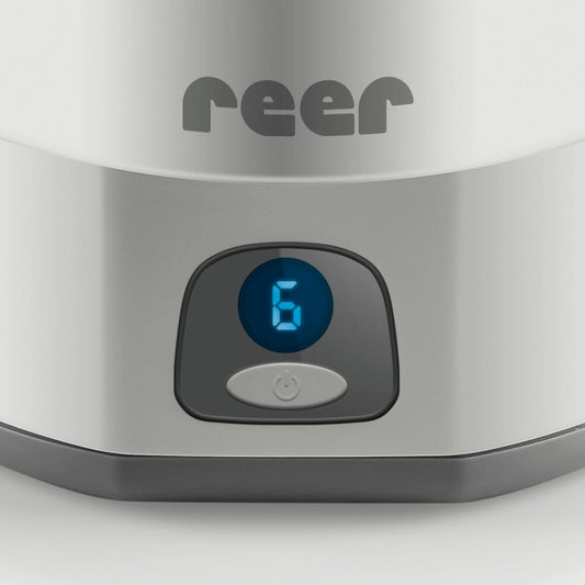 reer Vaporisator VapoMax, Desinfektionsgerät, Dampfsterilisator, Sterilisator, für 6 Babyflaschen, 36010