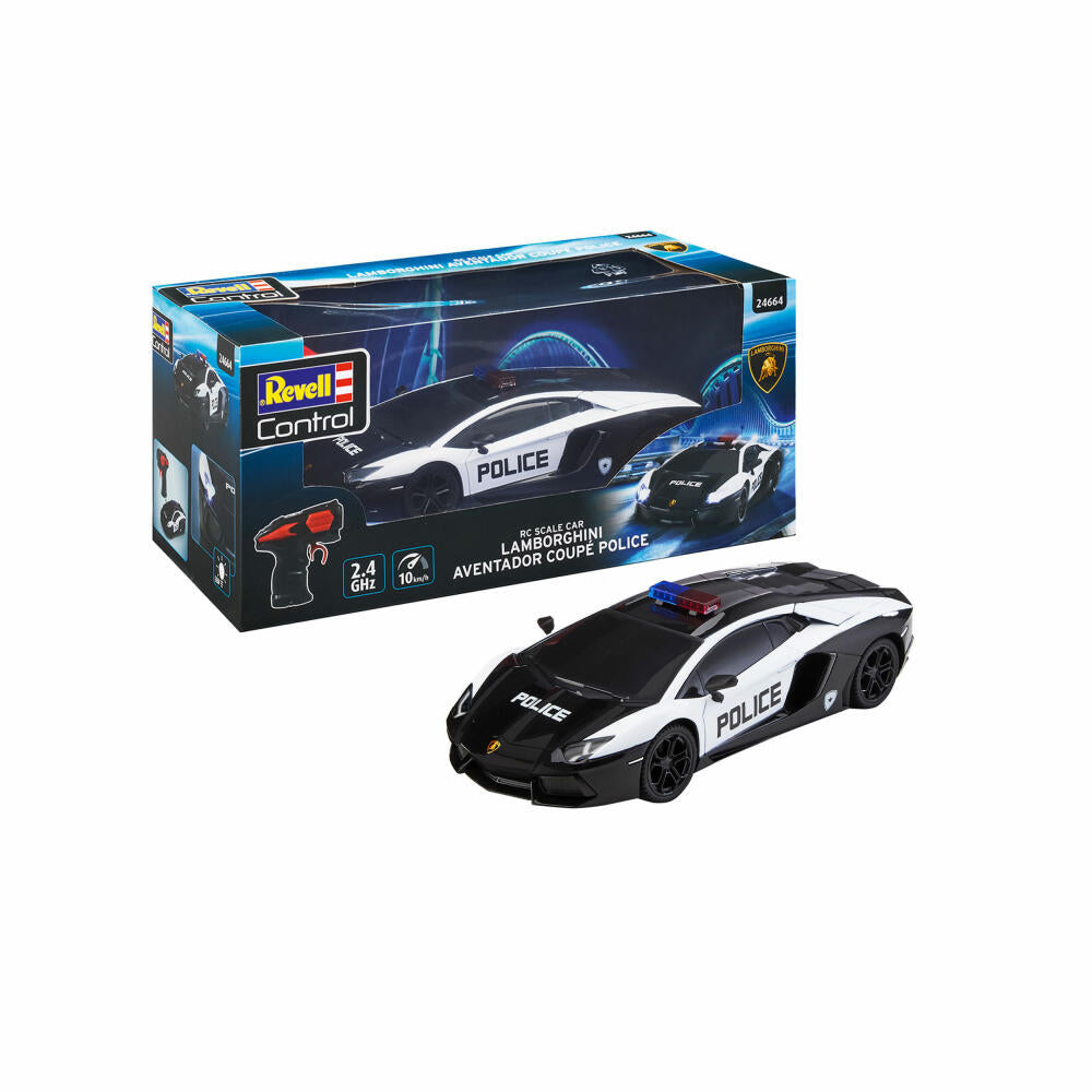 Revell Control RC Scale Car Lamborghini Aventador Coupé Police, Ferngesteuertes Auto, Spielzeug, ab 8 Jahre, 24664