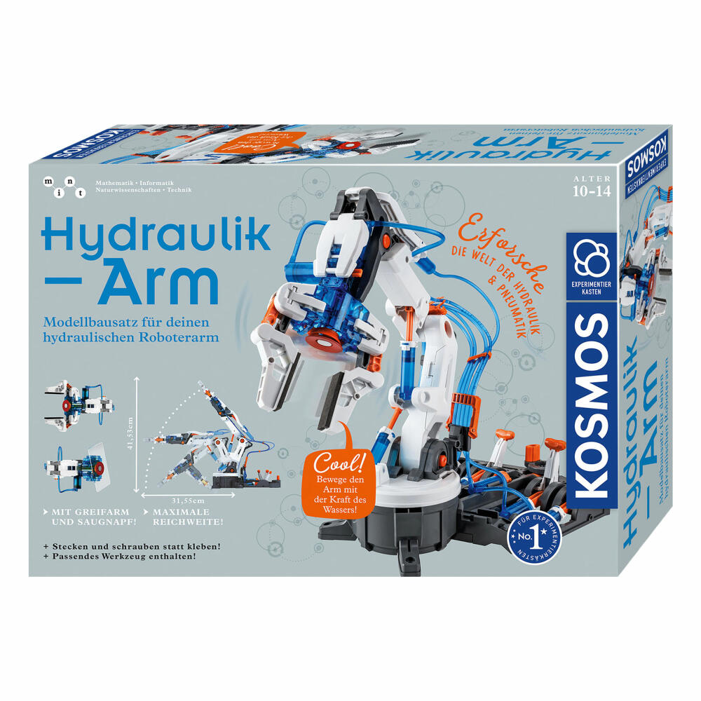 KOSMOS Hydraulik-Arm, Modellbausatz, Technik, Spielzeug, Basteln, Bauen, ab 10 Jahre, 620578
