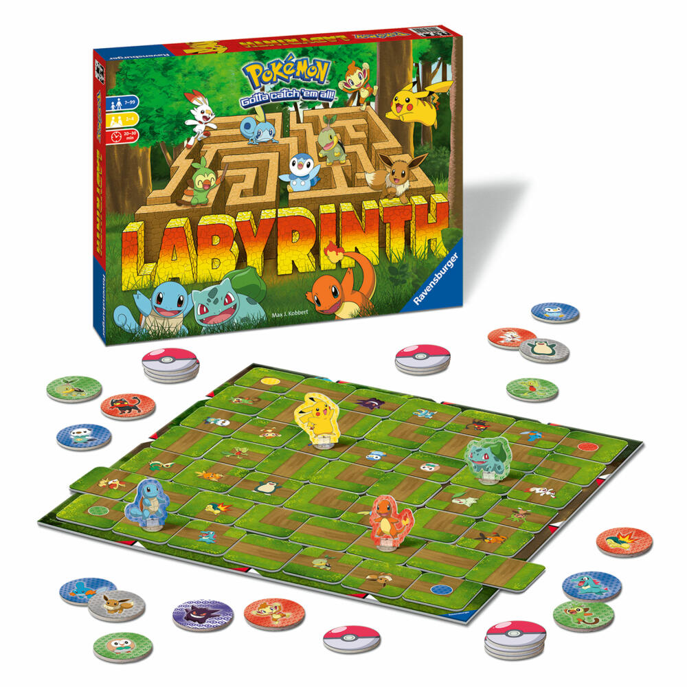 Ravensburger Pokémon Labyrinth, family game, board game, 26949