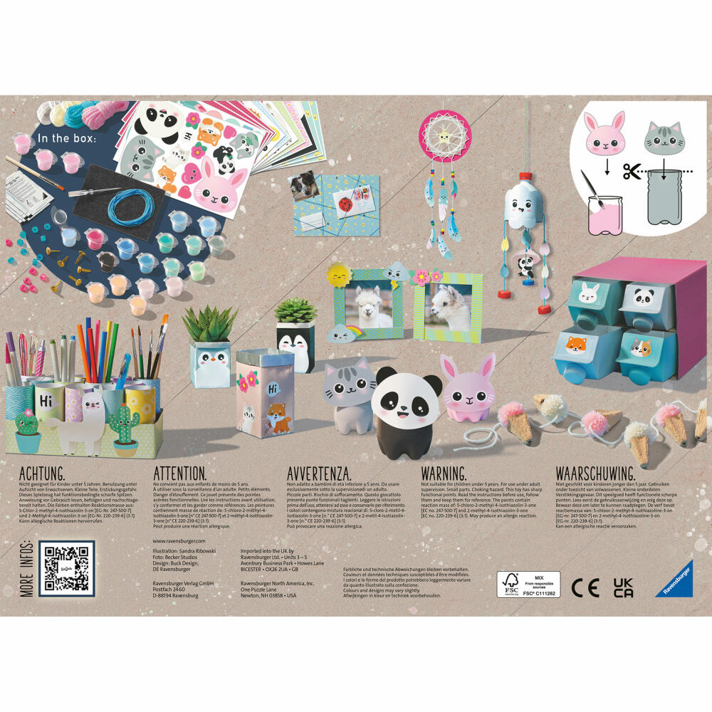 Ravensburger EcoCreate Decorate your Room, Bastelset, Kreativset, Bastel Set, Kinder, Upcycling , Basteln, 18145