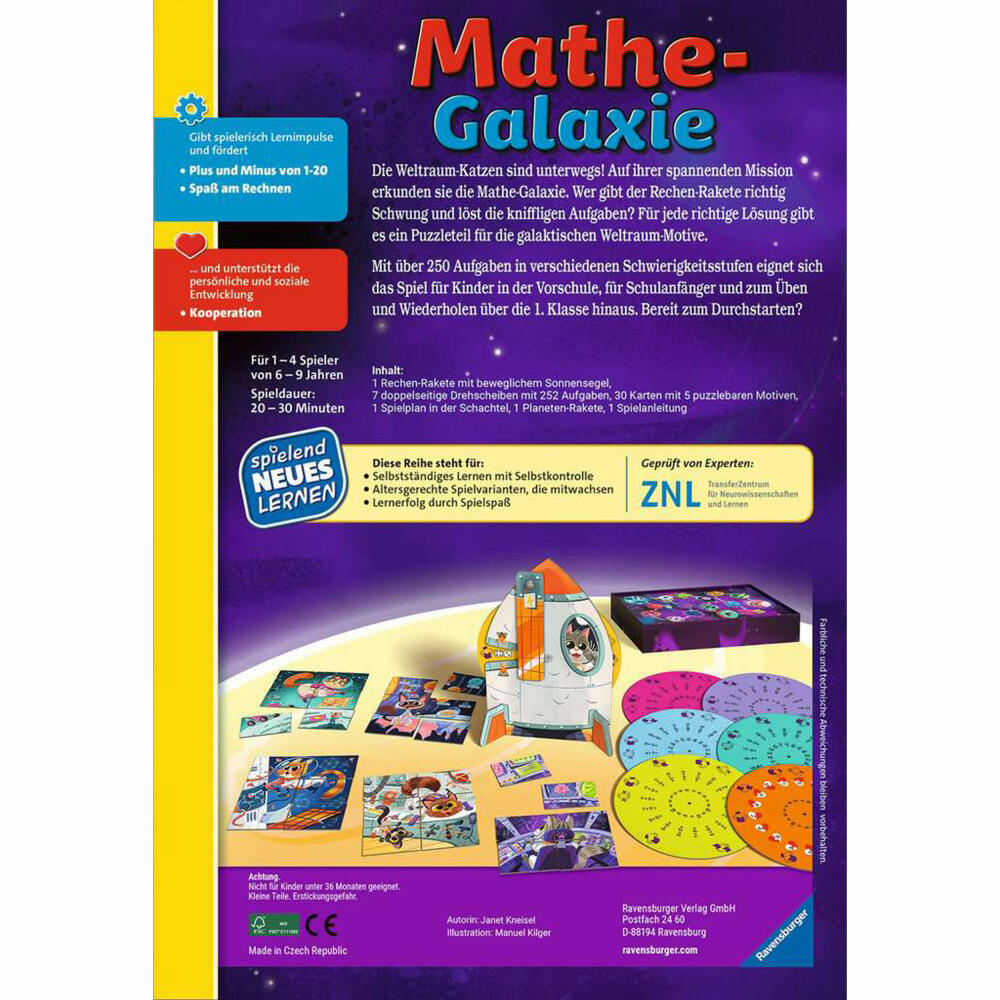 Ravensburger Spielend Neues Lernen Mathe Galaxie, Lernspiel, Kinderspiel, Kinder Spiel, 24970