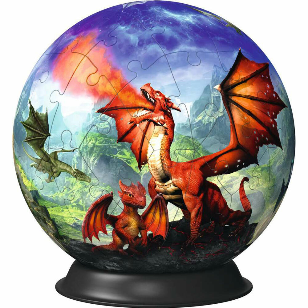 Ravensburger 3D Puzzle Ball Mystical Dragons, Puzzle Ball, Puzzles, 72 pieces, from 6 years, 11565