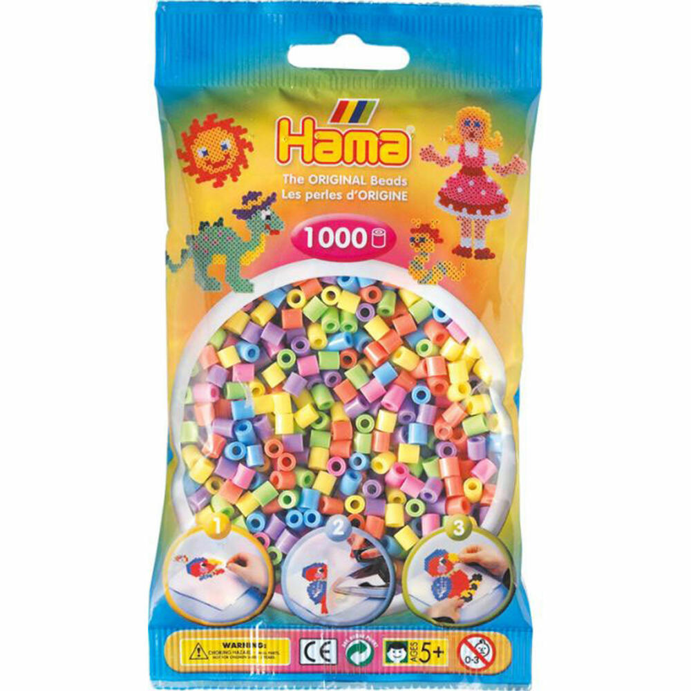 Hama iron-on beads, pastel mixed, 1,000 pieces