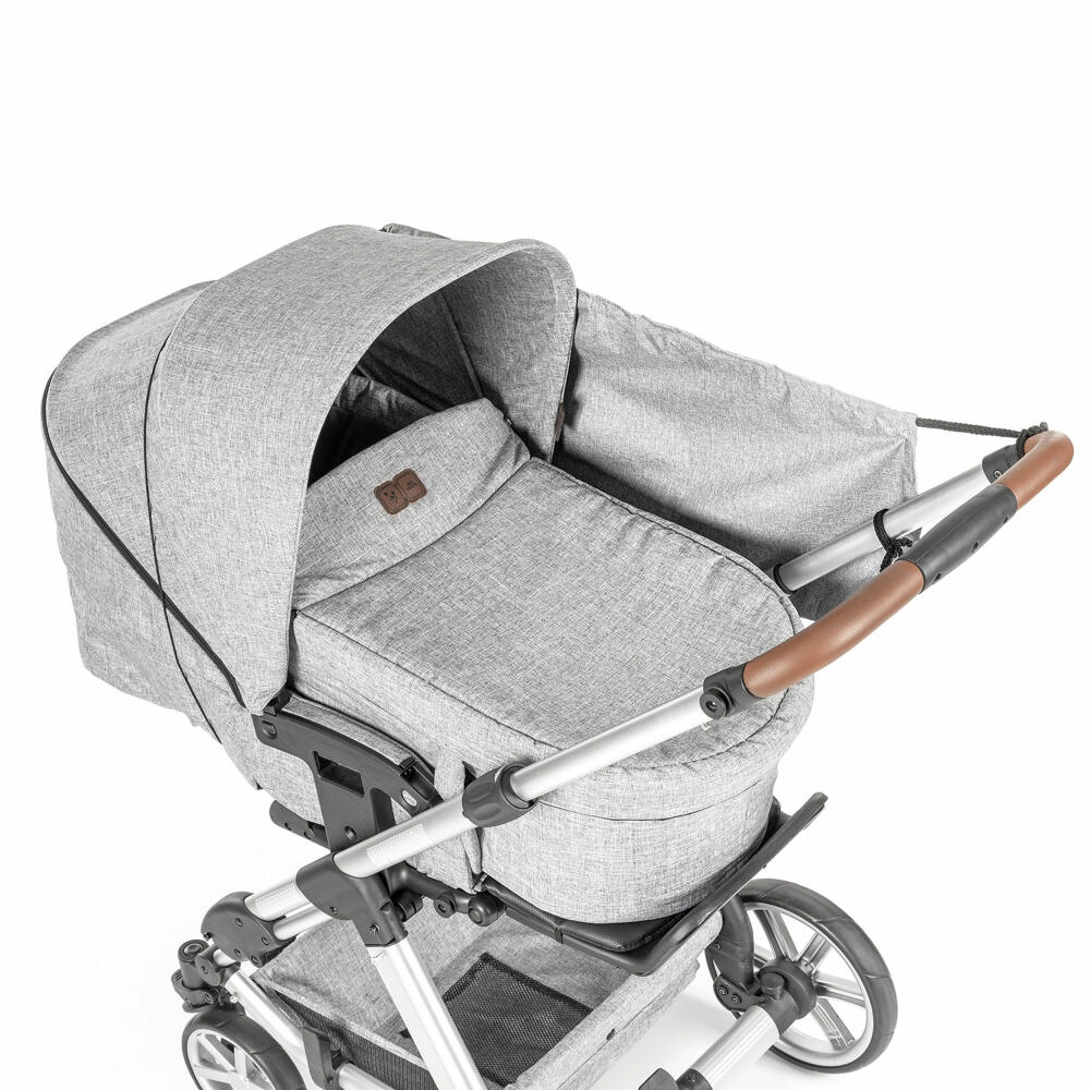 reer ShineSafe+ Sonnensegel, Sonnenschutz, UV Schutz, Kinderwagen, Grau-Melange, 84231