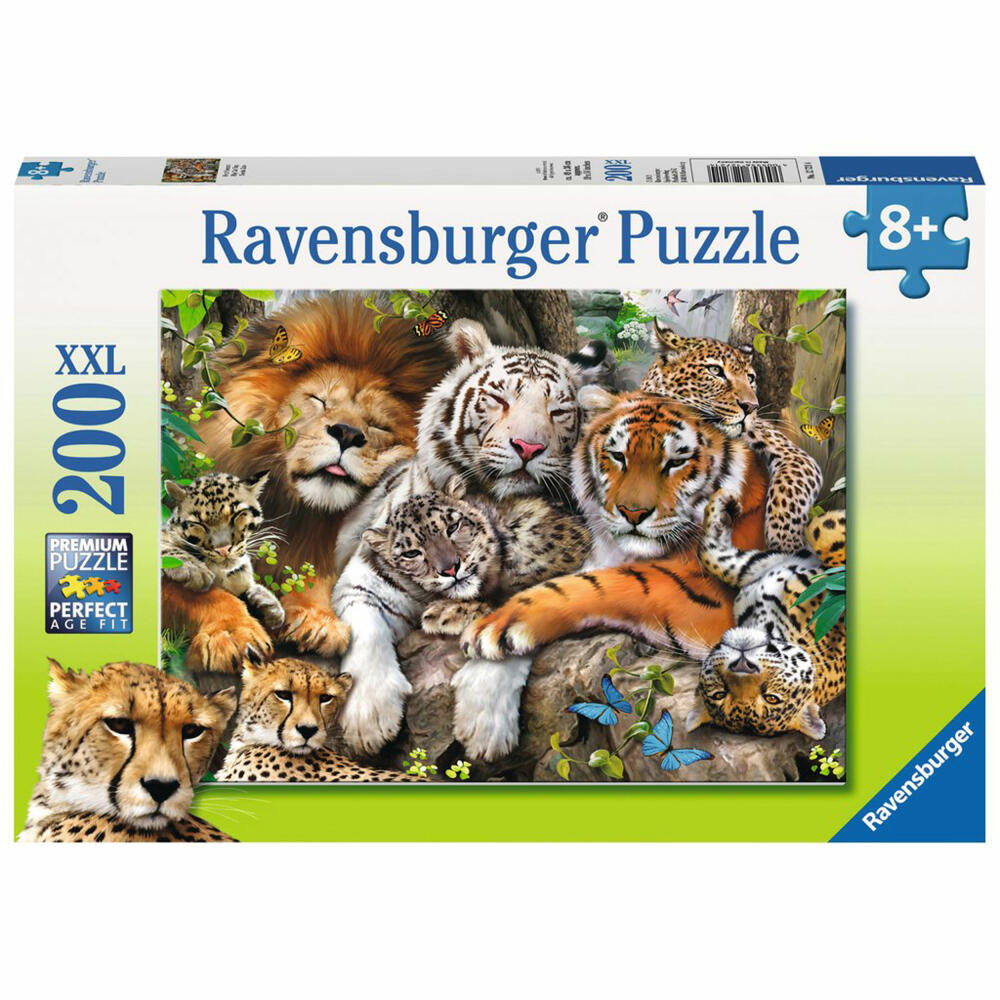 Ravensburger Puzzle Schmusende Raubkatzen, Kinderpuzzle, Legespiel, Kinder Spiel, Puzzlespiel, 200 Teile XXL, 12721 4