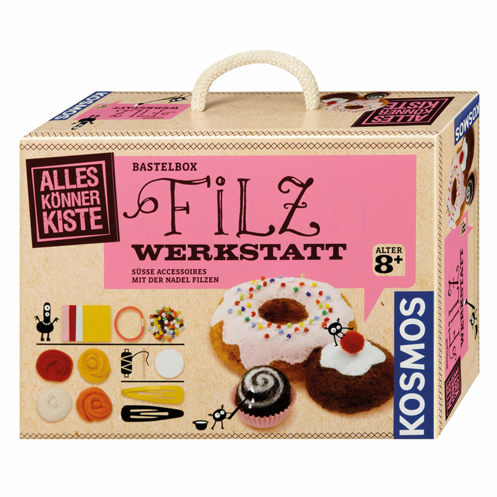 KOSMOS AllesKönnerKiste felting workshop, craft box, felt accessories and decorations yourself, from 8 years, 604172