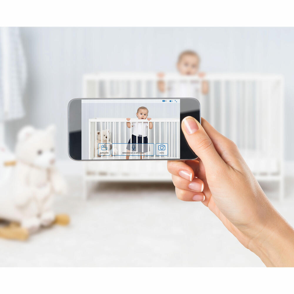 reer IP BabyCam Smart Babyphone, Video Babyfon, Kamera, BabyCam, Steuerung per App, Bewegungserkennung, 80300
