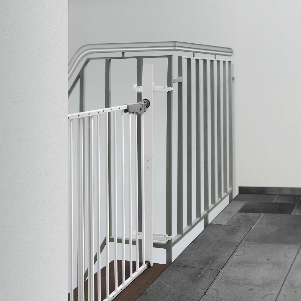 reer StairFlex Geländerbefestigungsset, Geländerbefestigung, Zubehör, Montage von Treppengittern, Weiß, 46906