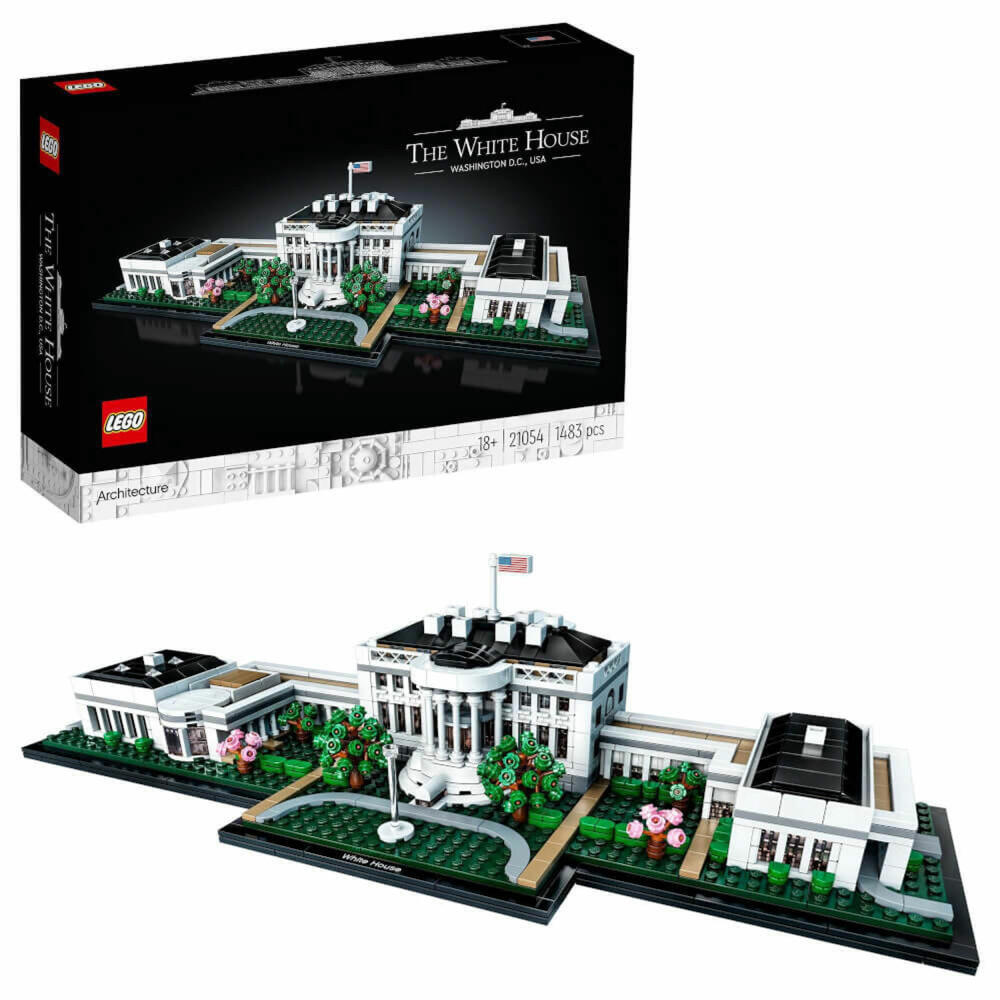 LEGO Architecture The White House, 1483 pcs., The White House, building set, construction set, building blocks, ages 18 and up, 21054