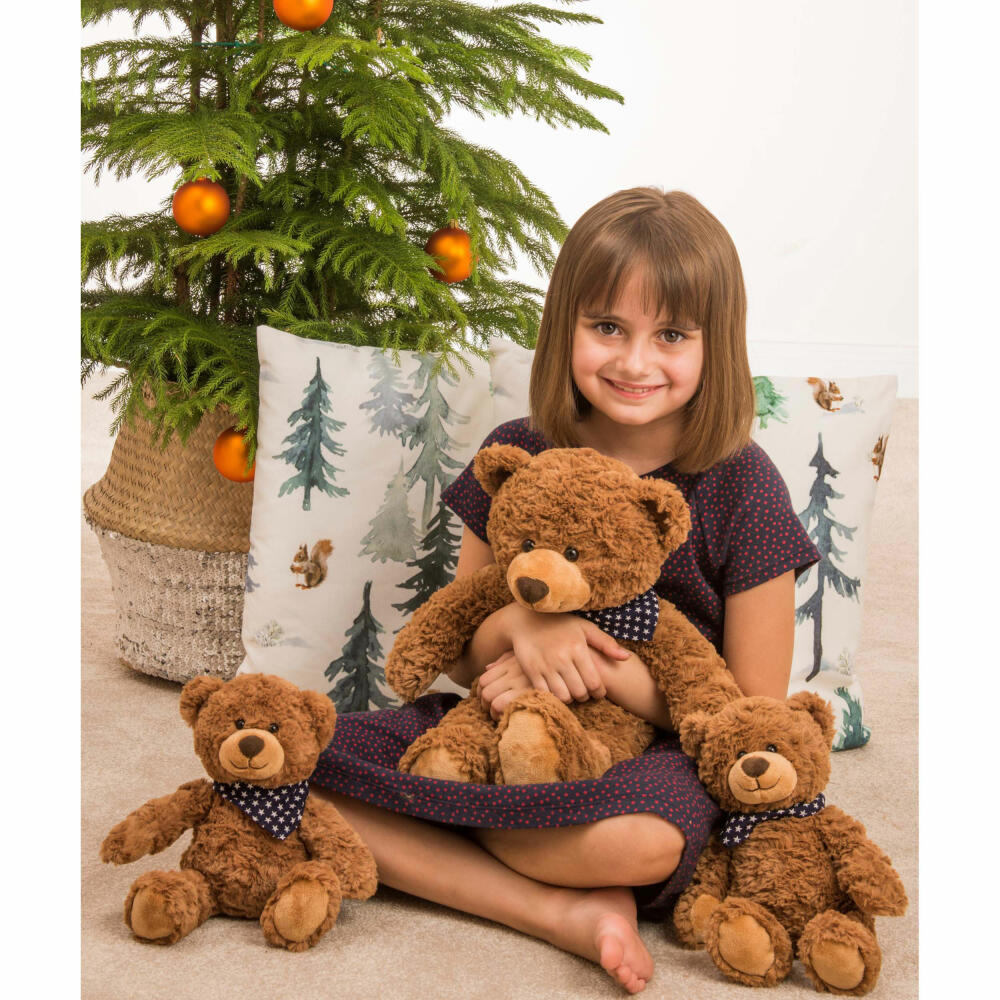 Teddy Hermann Teddy, cuddly toy, stuffed toy, plush toy, teddy bear, with star scarf, plush, brown, 30 cm, 91362
