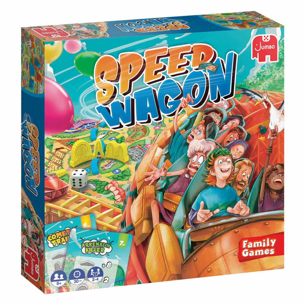 Jumbo Games Speedwagon, board game, family game, ages 8 and up, 19825