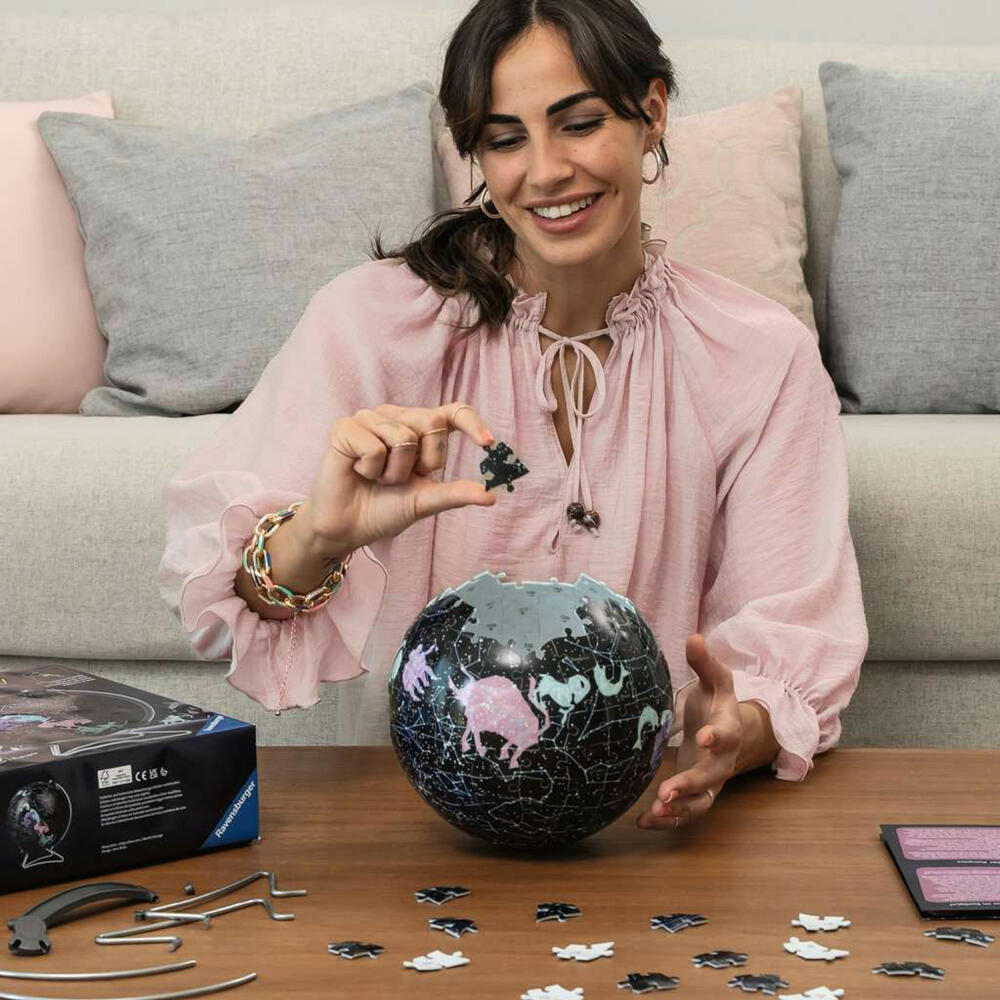 Ravensburger 3D Puzzle Ball Puzzle Starglobe Glow-In-The-Dark, Puzzleball, Puzzles, 180 Teile, ab 6 Jahren, 11544